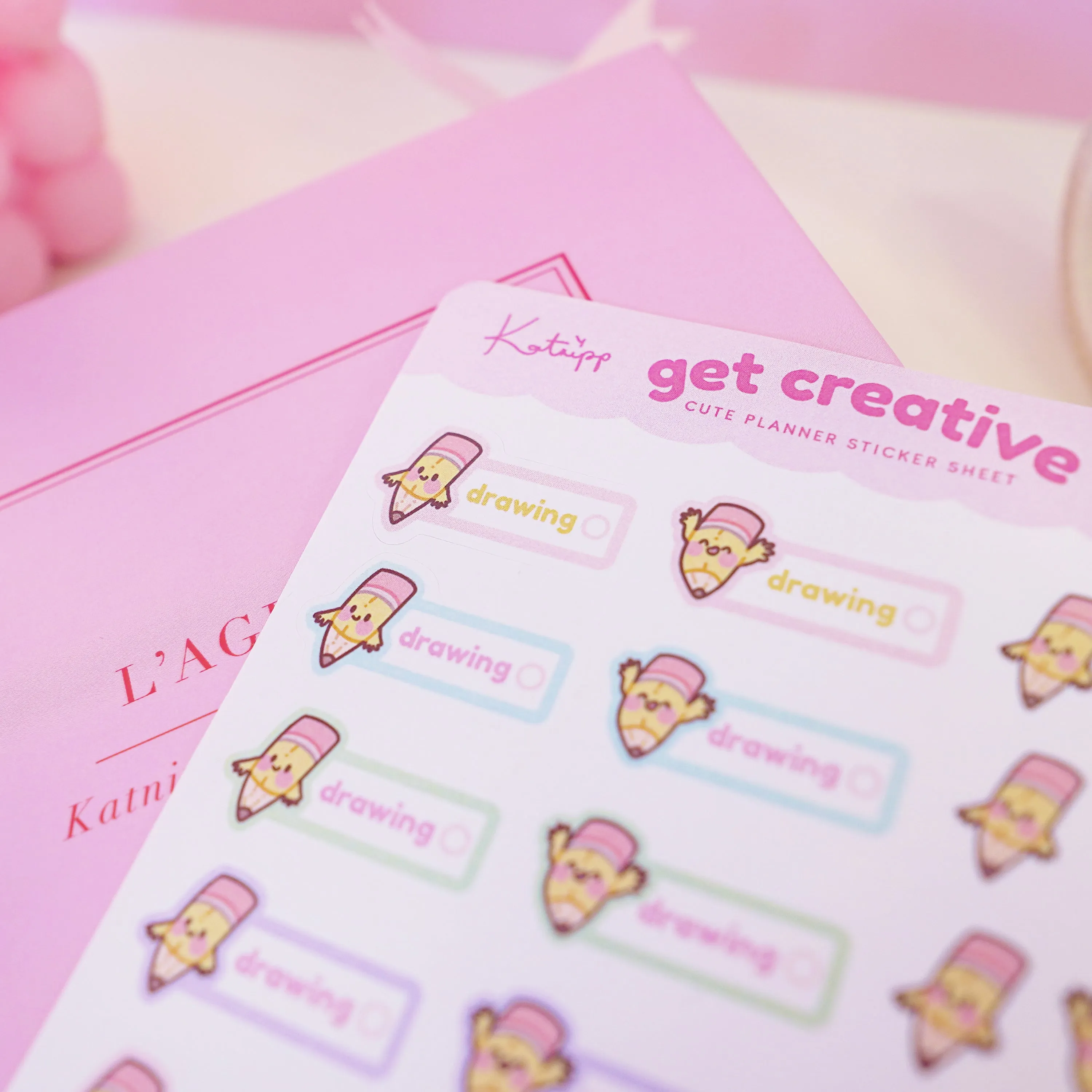 Artist Pencil Sticker Sheet | Kawaii Cute Drawing Stickers for Planners, Journals & Creative Projects | ART 002