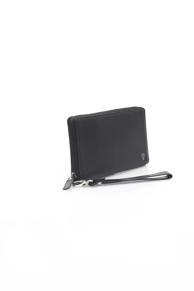 Automobili Lamborghini Black Leather Men Men's Wallet