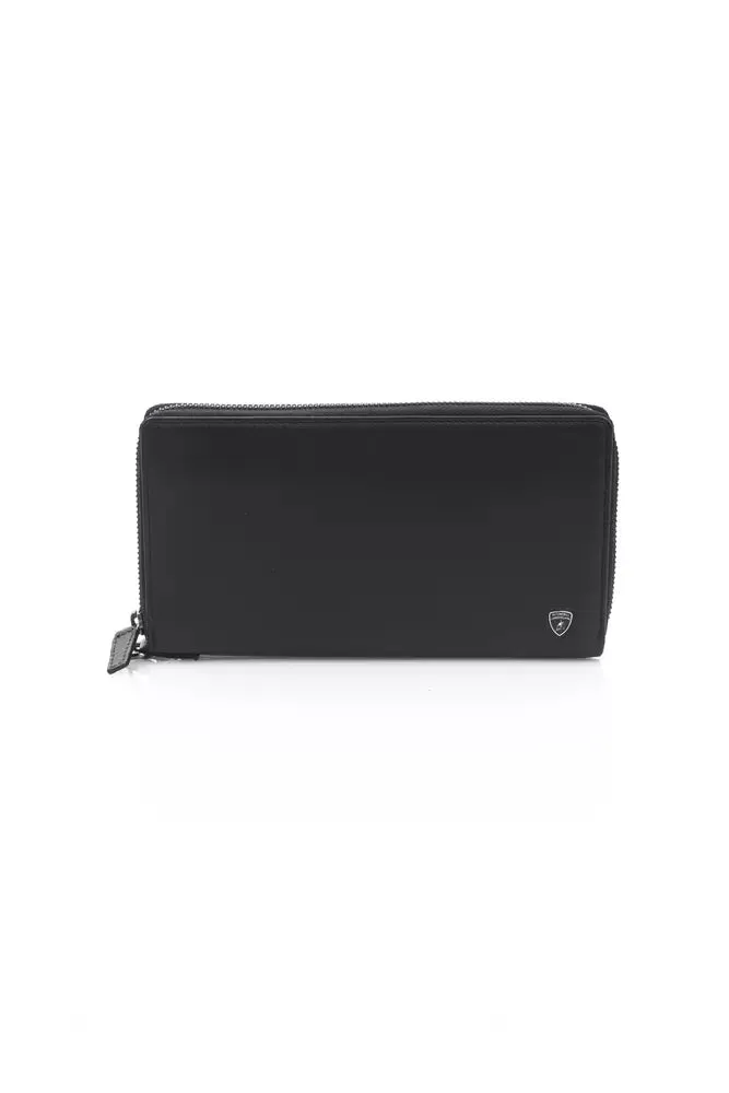Automobili Lamborghini Black Leather Men Men's Wallet