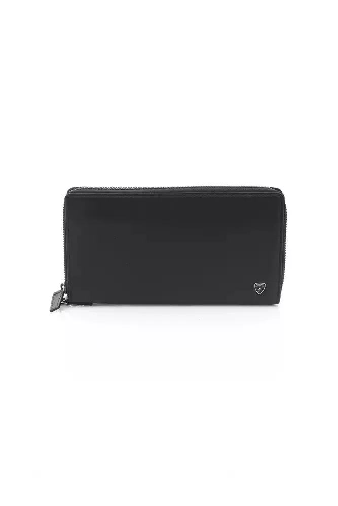 Automobili Lamborghini Black Leather Men Men's Wallet
