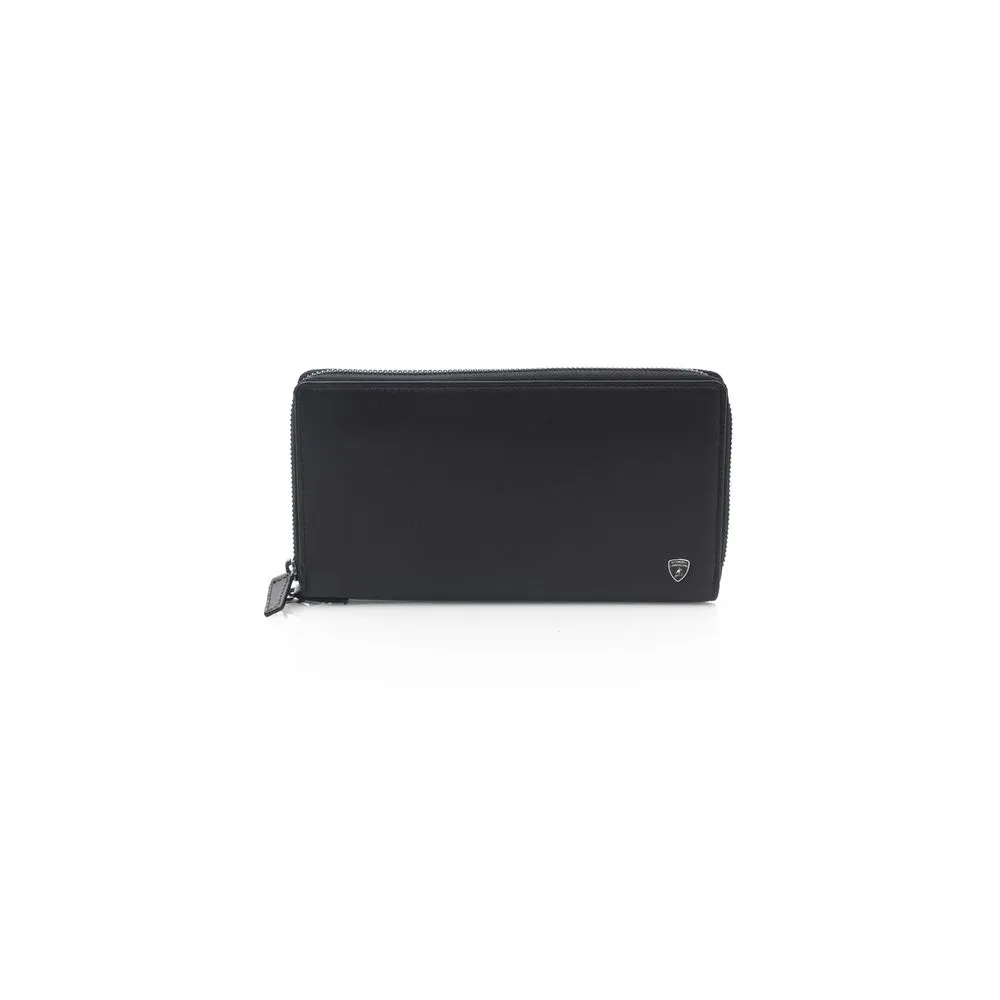 Automobili Lamborghini Black Leather Men Men's Wallet