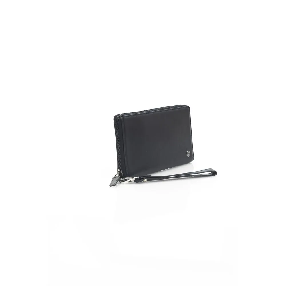 Automobili Lamborghini Black Leather Men Men's Wallet