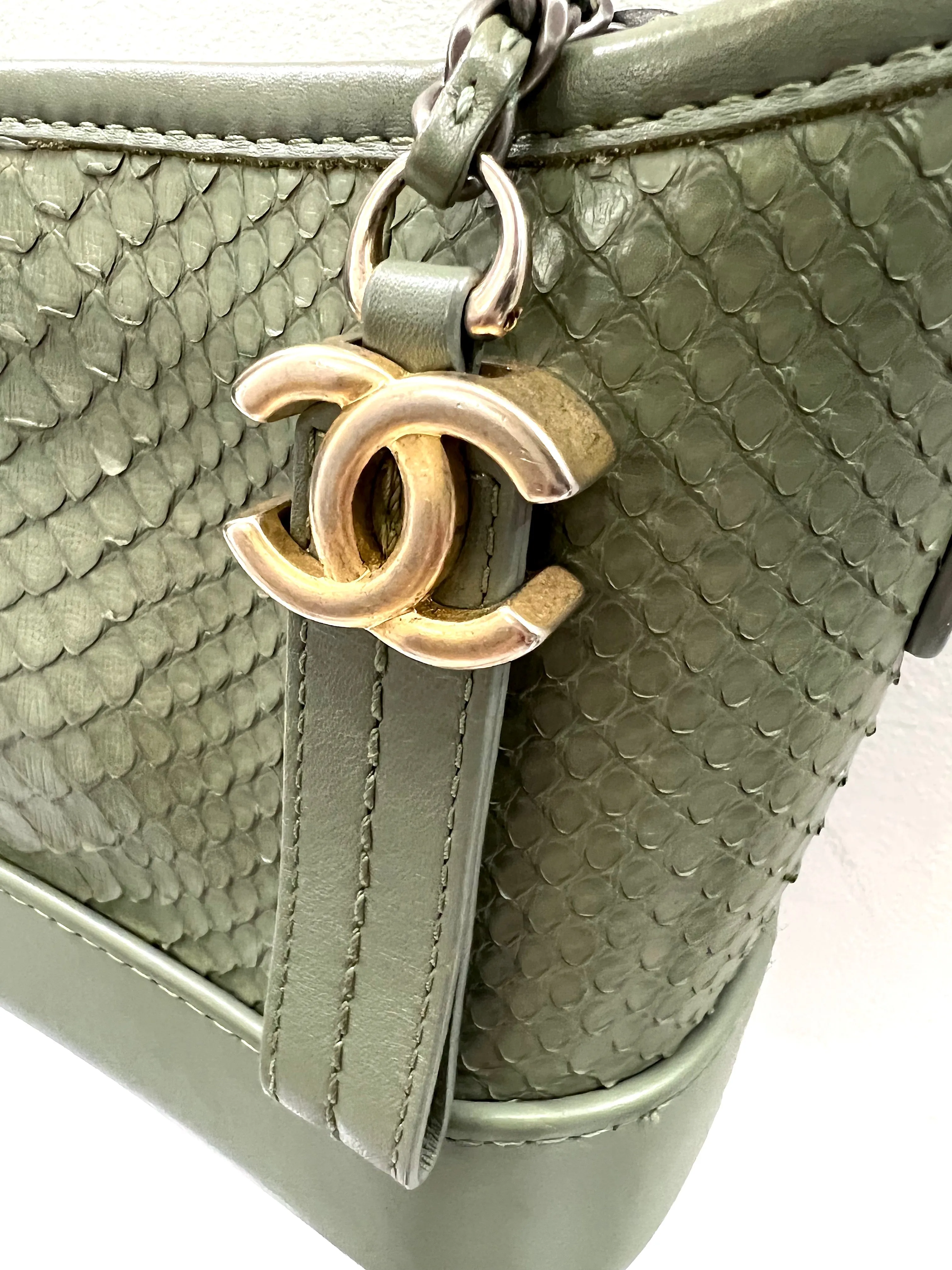 CHANEL CC PYTHON GABRIELLE HOBO BAG