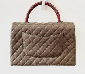 CHANEL COCO CAVIAR QUILTED LIZARD HANDLE BAG
