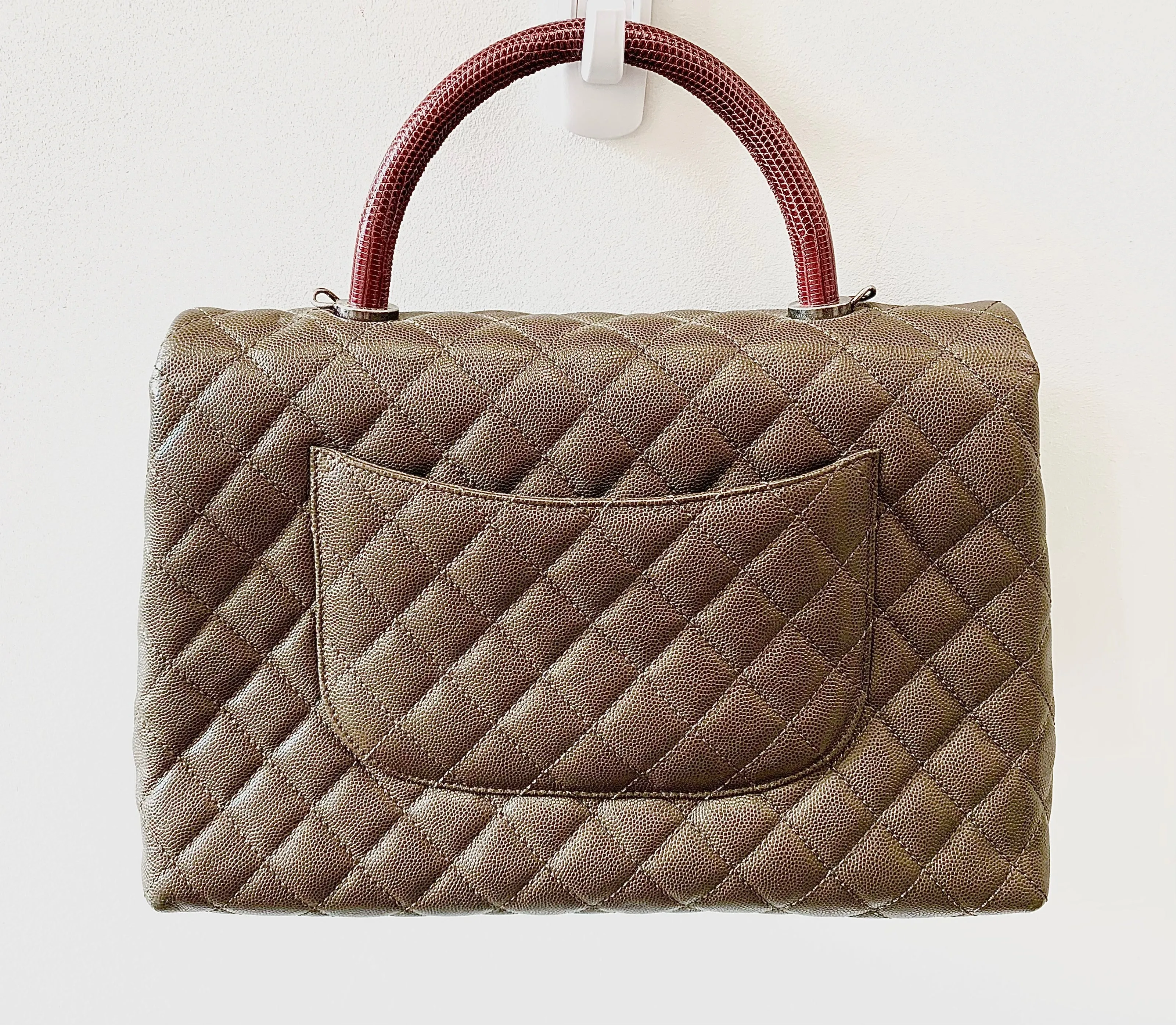 CHANEL COCO CAVIAR QUILTED LIZARD HANDLE BAG