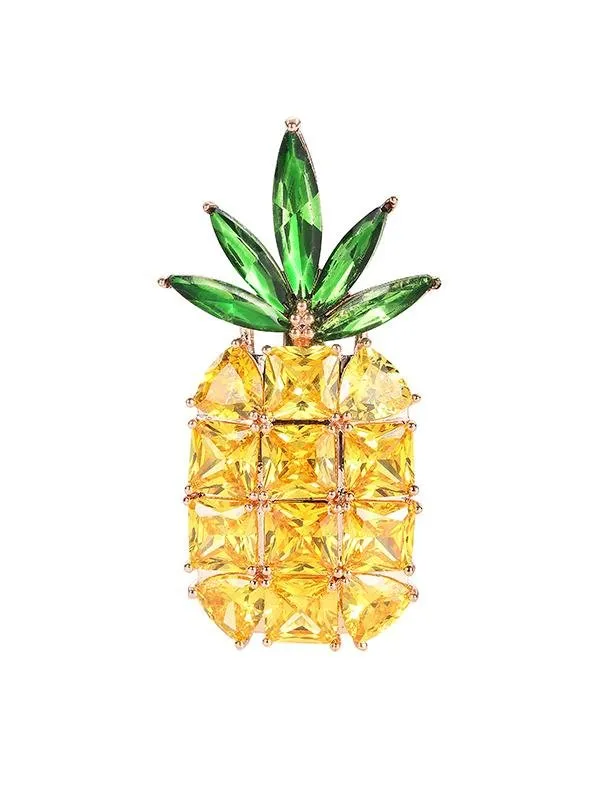 Karen Sampson Cubic Zirconia Pineapple Brooch