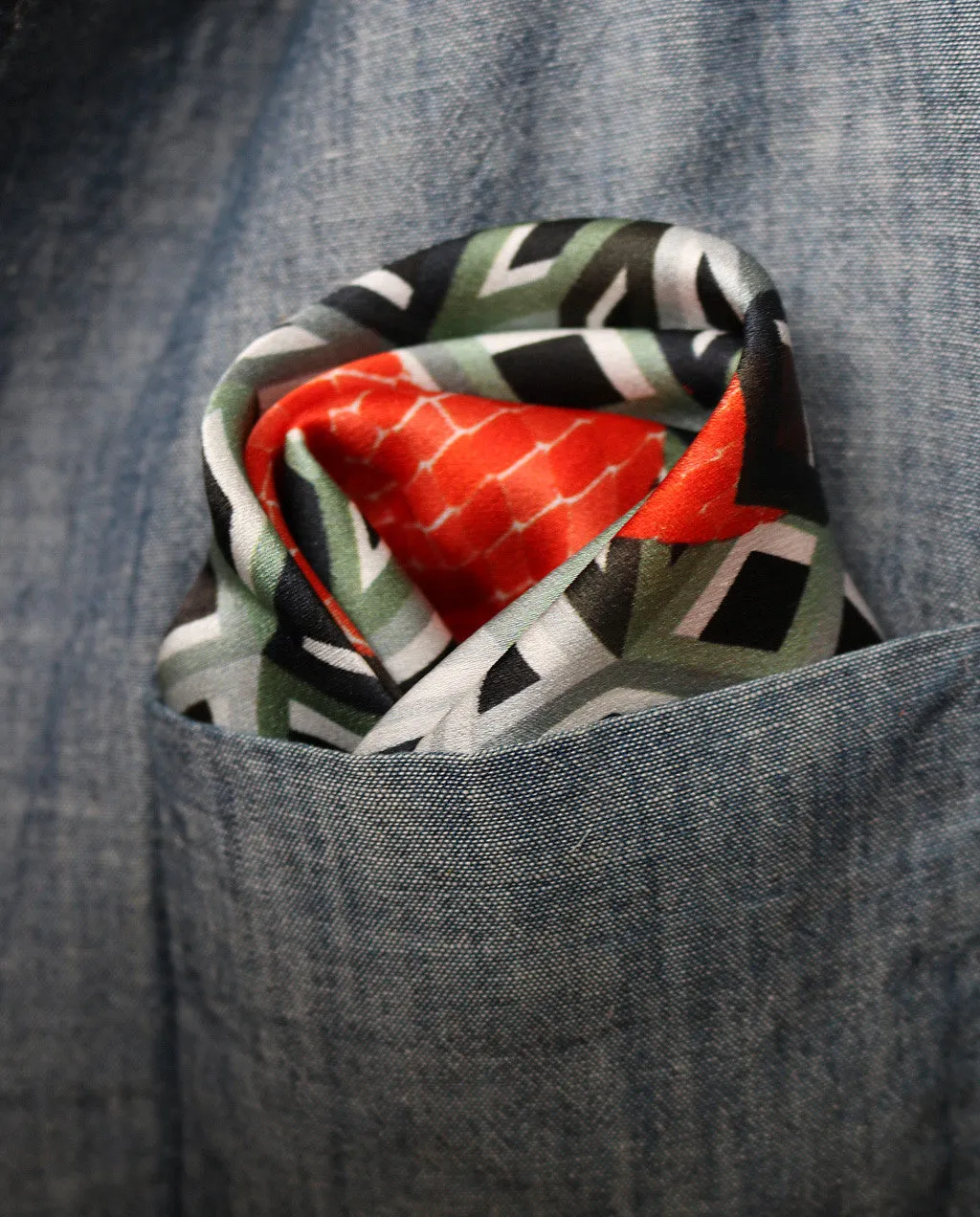 Python & Penrose Scarlet, Pocket Square