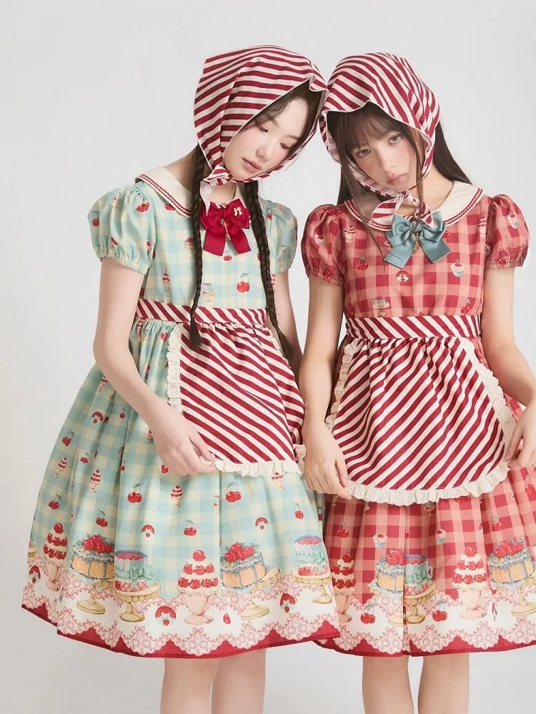 Red Striped Pattern Triangle Scarf