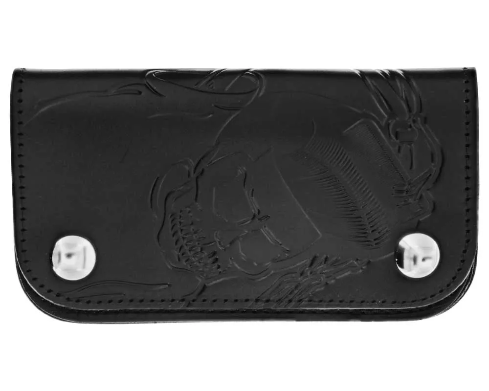 Skeleton Chained Biker Wallet - Black