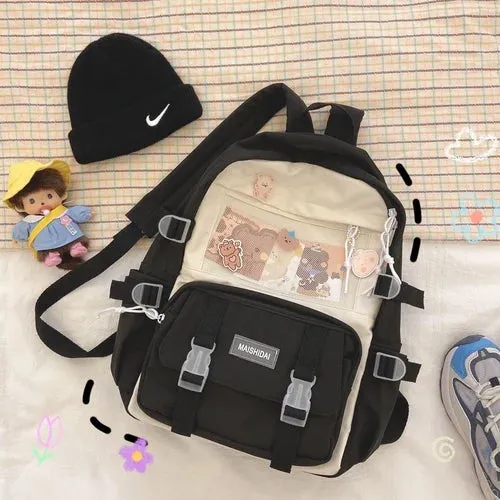 UAKISS  -  Cute Girls Plaid Backpack Women Large Capacity Simple School Bags for Teens Female Korean Harajuku School Student Bookbag Ladies