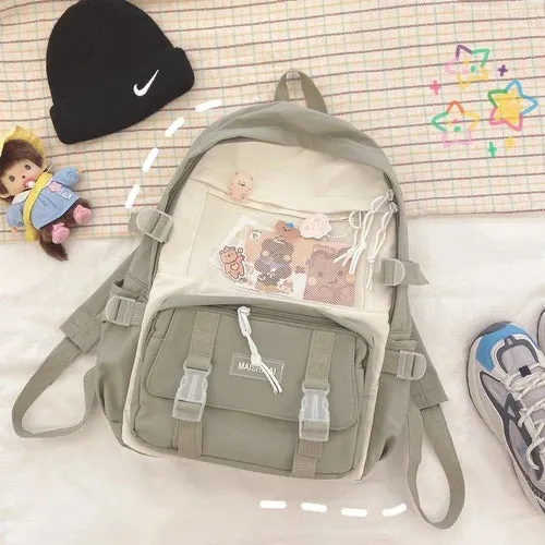 UAKISS  -  Cute Girls Plaid Backpack Women Large Capacity Simple School Bags for Teens Female Korean Harajuku School Student Bookbag Ladies