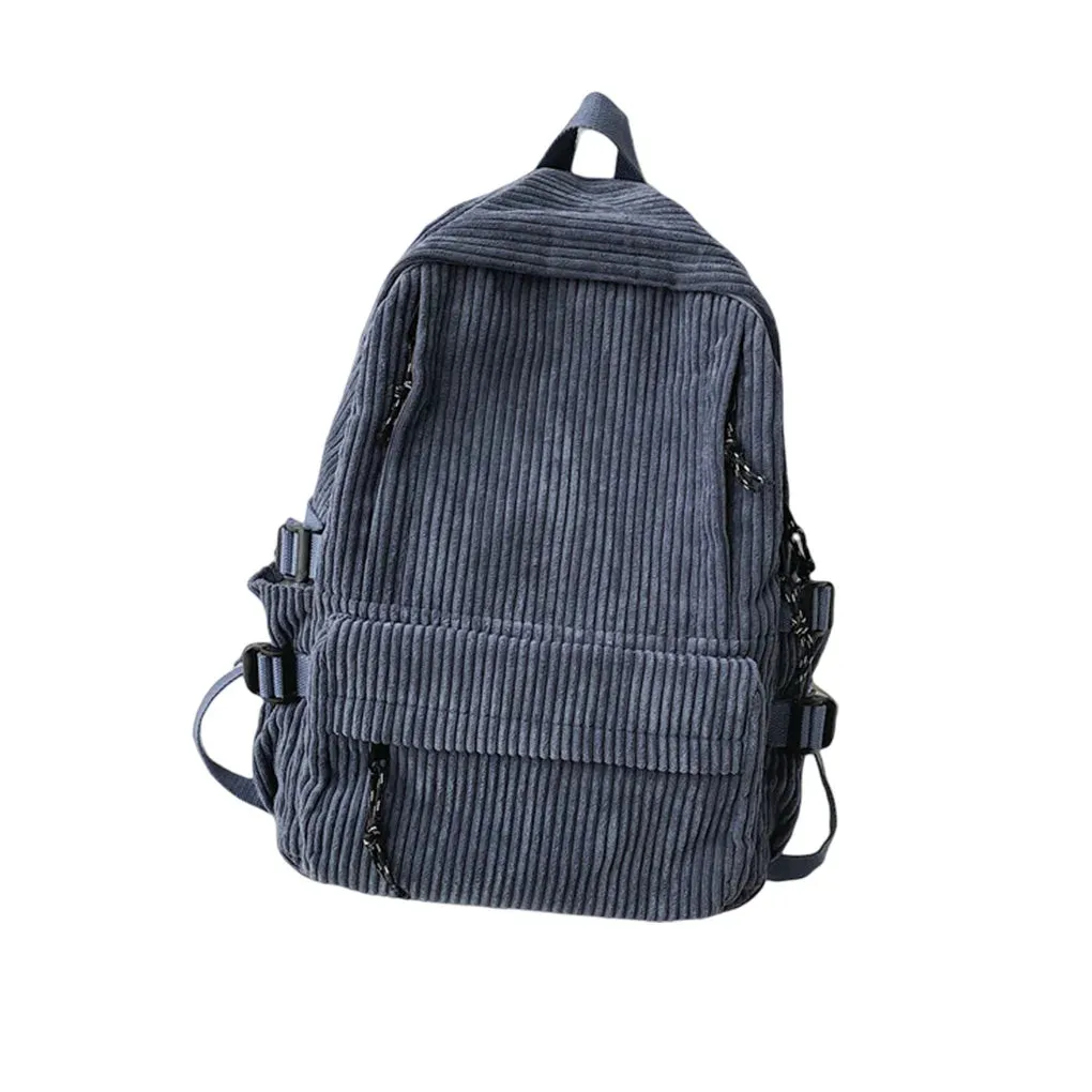 Uakiss Girl Backpack Student Pouch Shoulders Bag Fine Workmanship Corduroy School Purse Ins Style Winter Autumn Sweet Gift