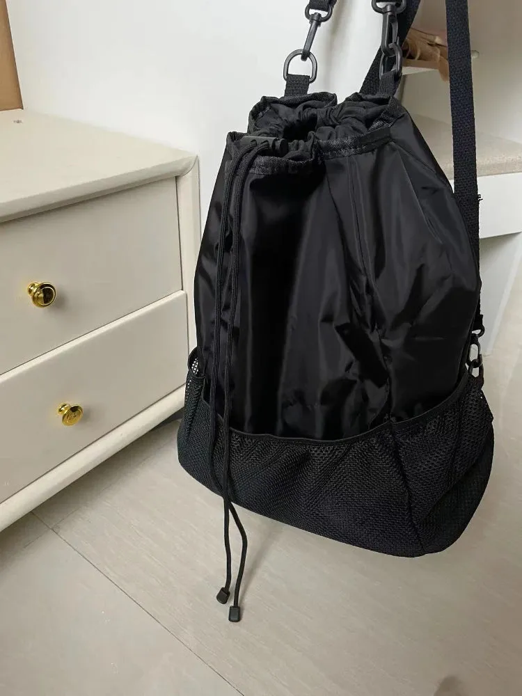 UAKISS  - Simple Large Capacity Nylon Backpack Korean Personality Fashion Trend Shoulder Pack Modern Harejuku Style All-match Travel Bags