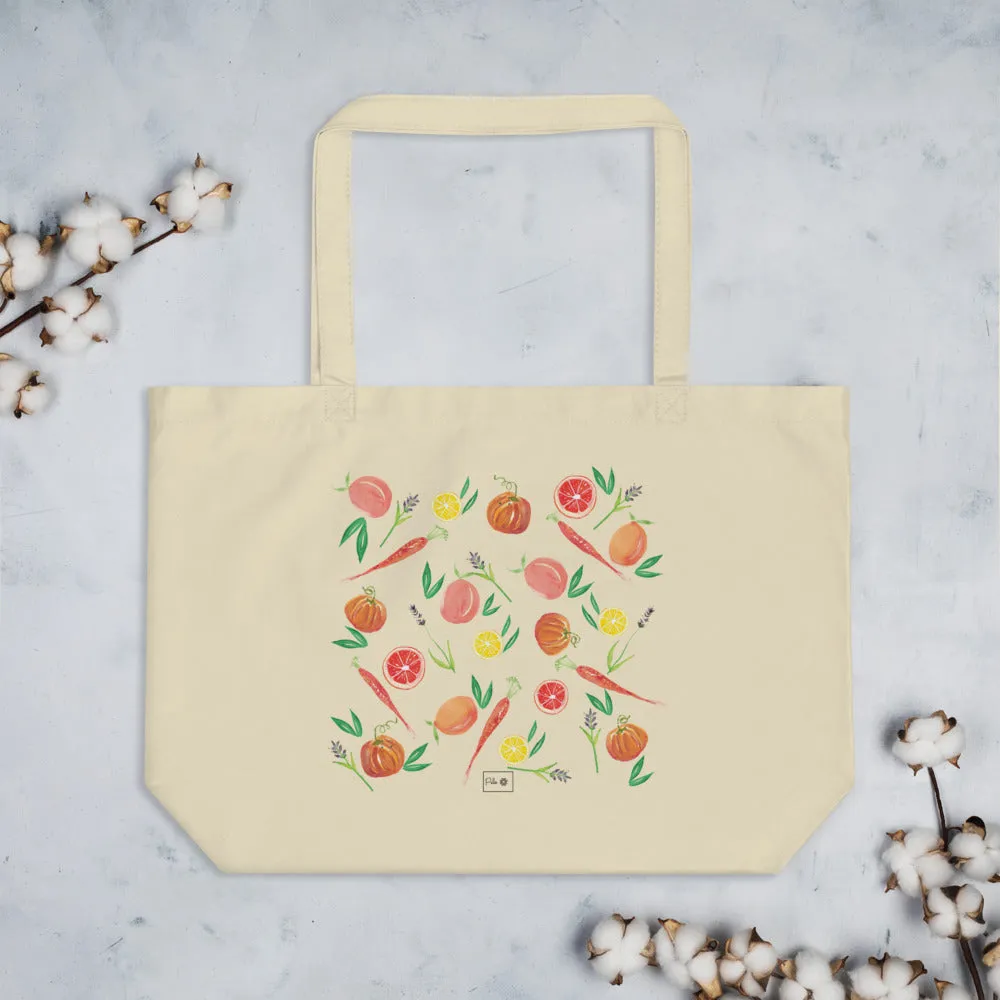 Veggies Large organic tote bag