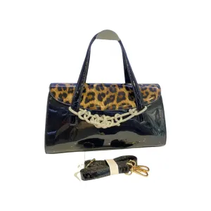Vernika Glossy Leopard Print Bag