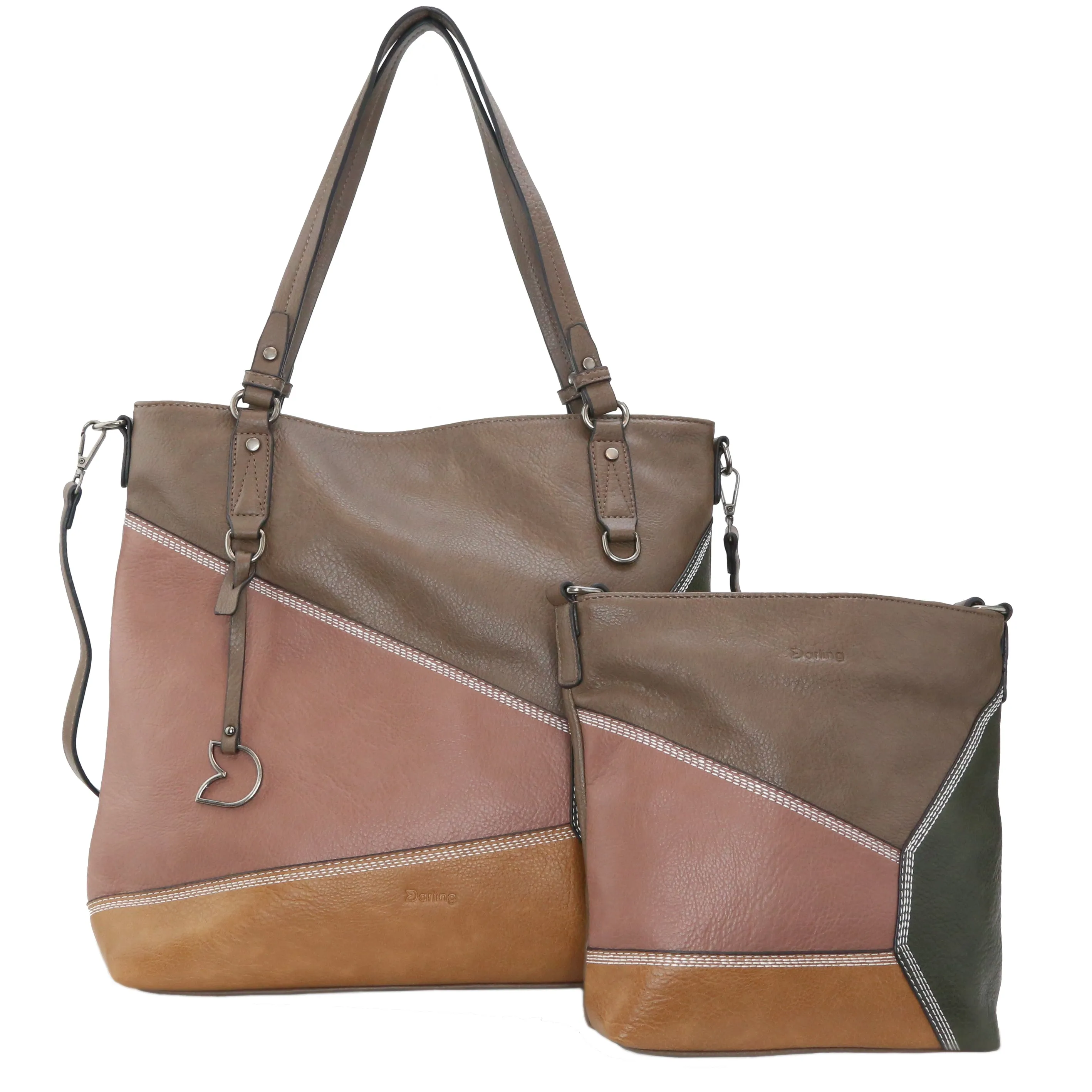 YD-7761 - Darling Patchwork 2 Bag Set - 5 Colors